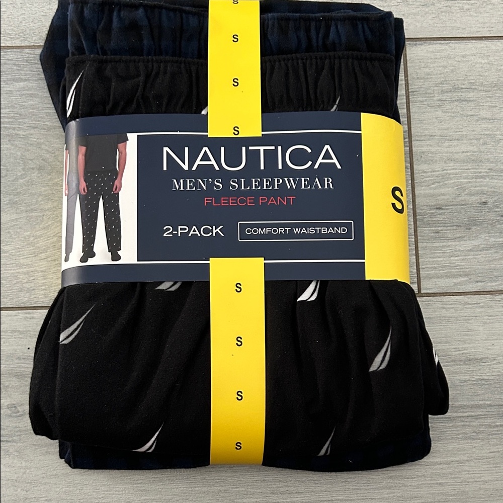 Nautica Men's Black Fleece Sleepwear Pants - 2 Pack